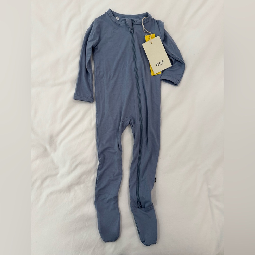 NWT Kyte BABY Blue Zipper Footie